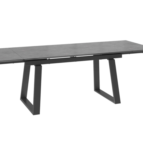 Стол ALTEZA-160, раздвижной 160(40+40)x90, КАМЕНЬ ТЕМНЫЙ - COMPAKT CER/ЧЕРНЫЙ ALTEZA 160